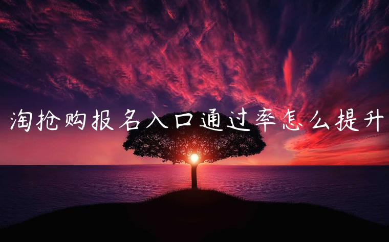 淘搶購報(bào)名入口通過率怎么提升